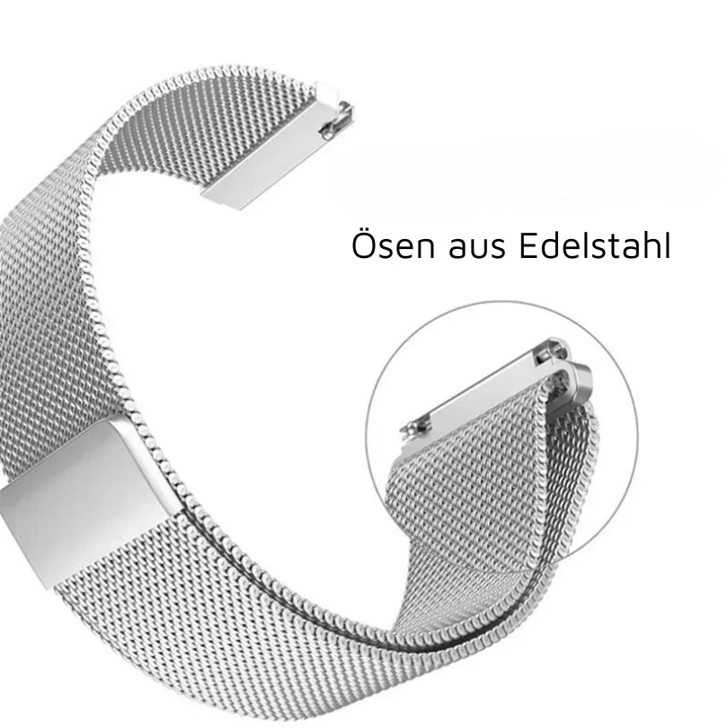 Milanaise-Uhrenarmband aus Edelstahl mit Magnetverschluss