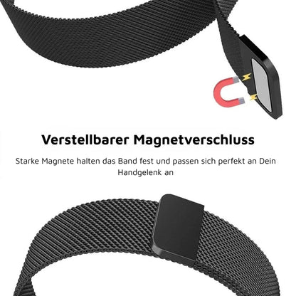 Milanaise-Uhrenarmband aus Edelstahl mit Magnetverschluss